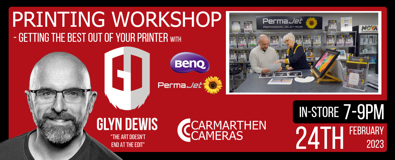 Glyn Dewis printing workshop event with PermaJet & Benq