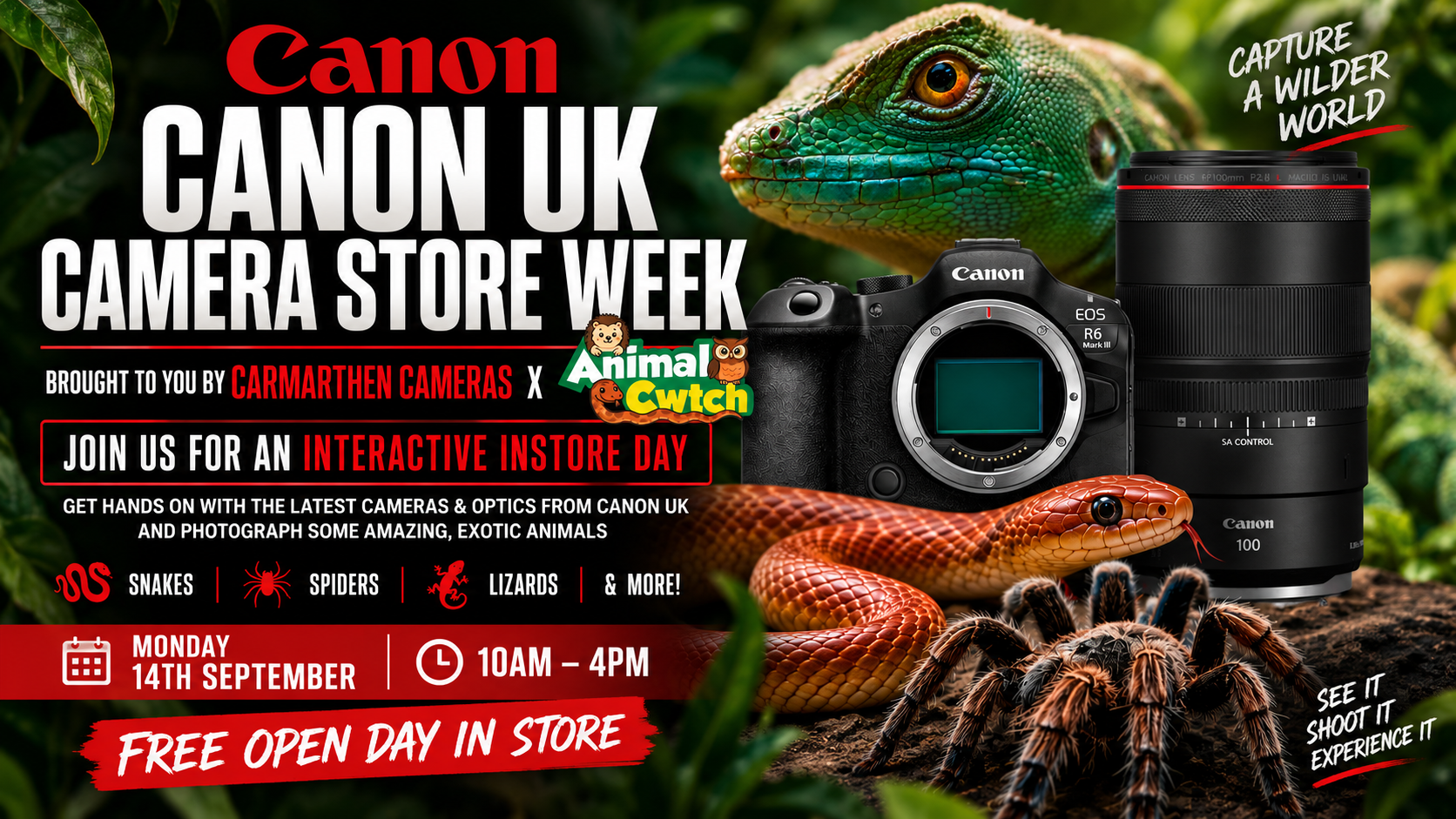Animal Cwtch X Carmarthen Cameras – Canon Camera Store Week Macro Event & Touch & Try