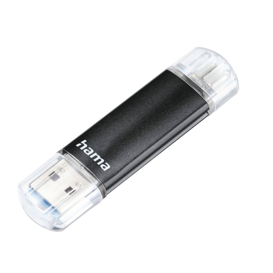 Hama Laeta Twin 64GB USB 3.0/Micro USB Memory Pen, OTG, Aluminium Casing, Black ..