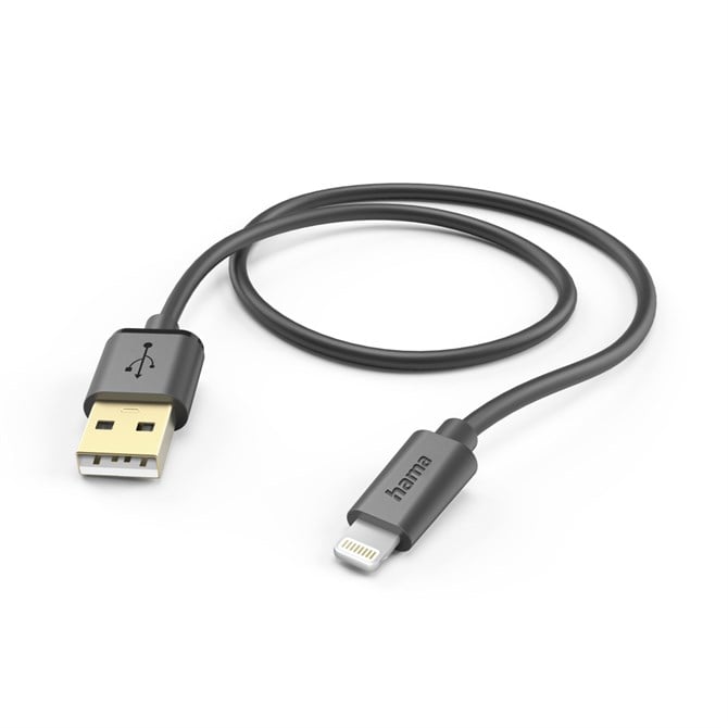 Hama Charging & Data USB-A to Lightning Cable, 480Mbps, 1.5 Metre, Black