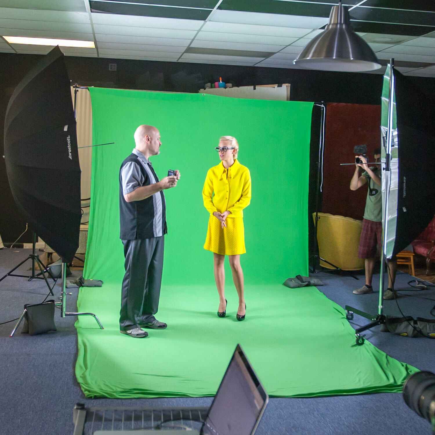 Westcott 130 9x10 ft Wrinkle Resistant Backdrop Screen, Cotton Green Chroma-Key