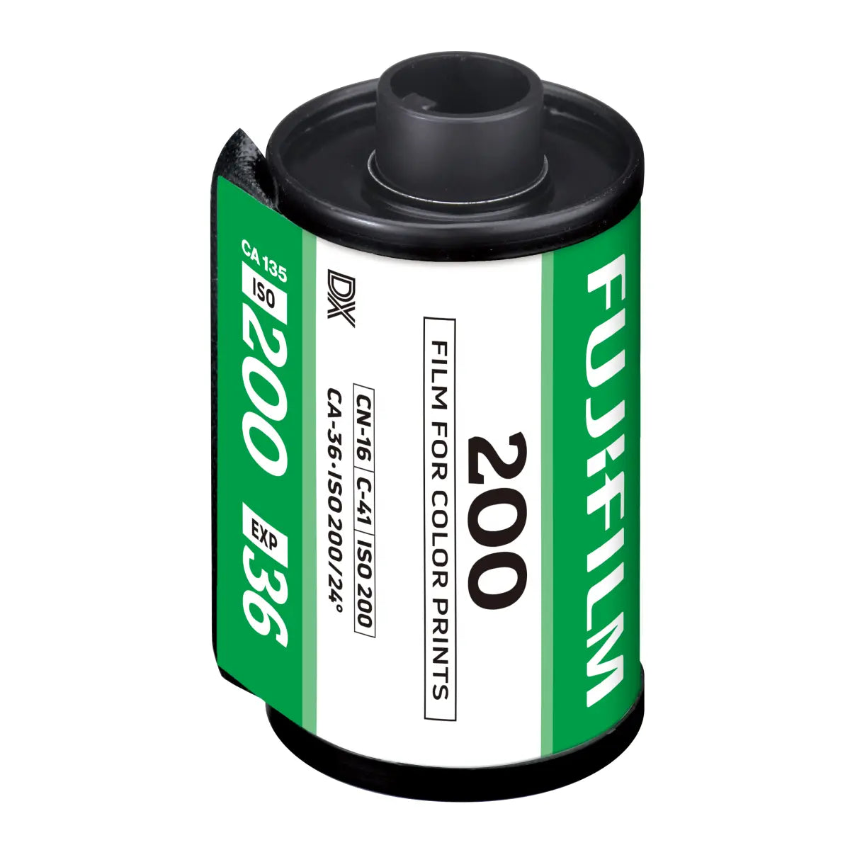 Fujifilm 200 film canister on a white background