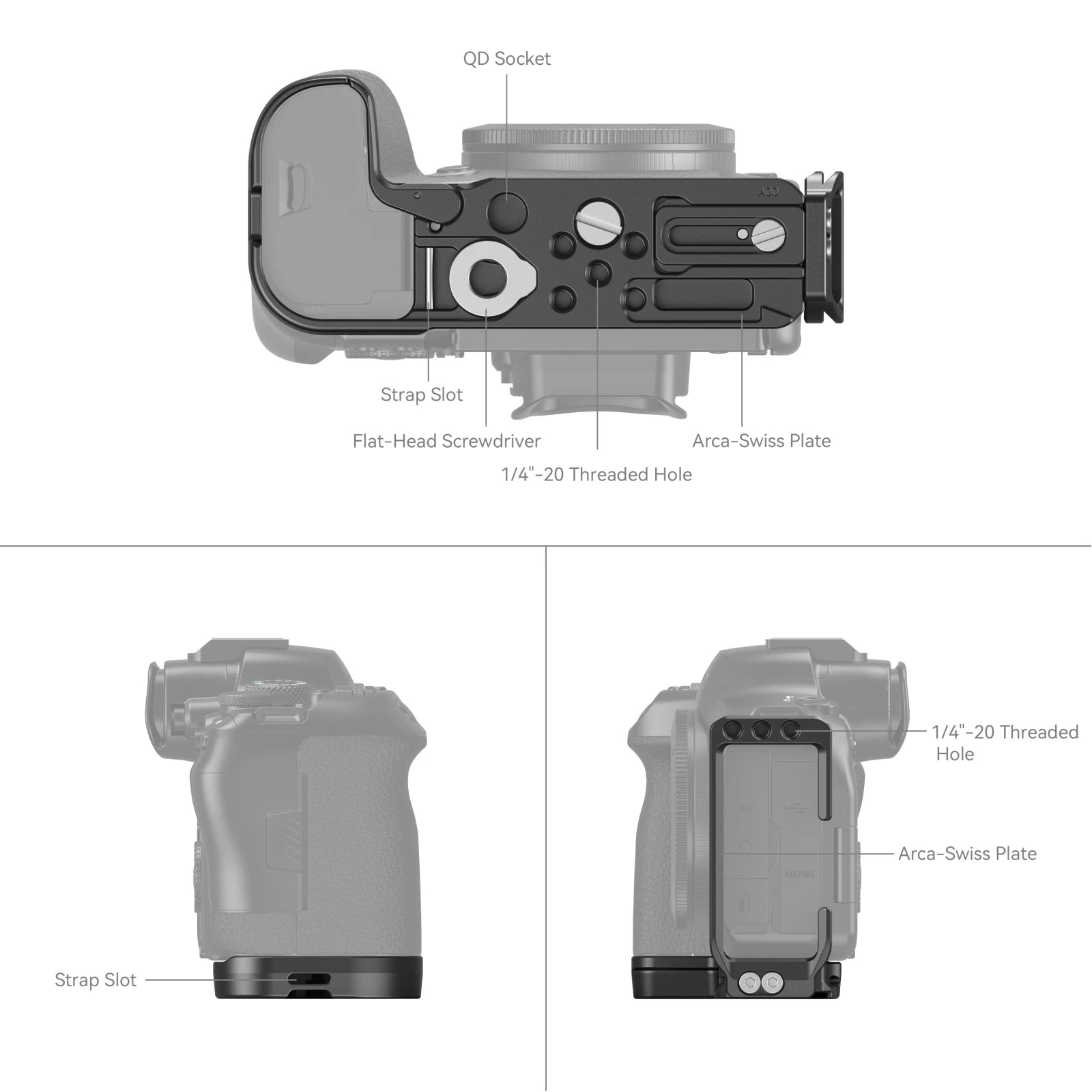 SmallRig L-Shape Mount Plate for Canon EOS R6 Mark II / R5 / R5 C / R6