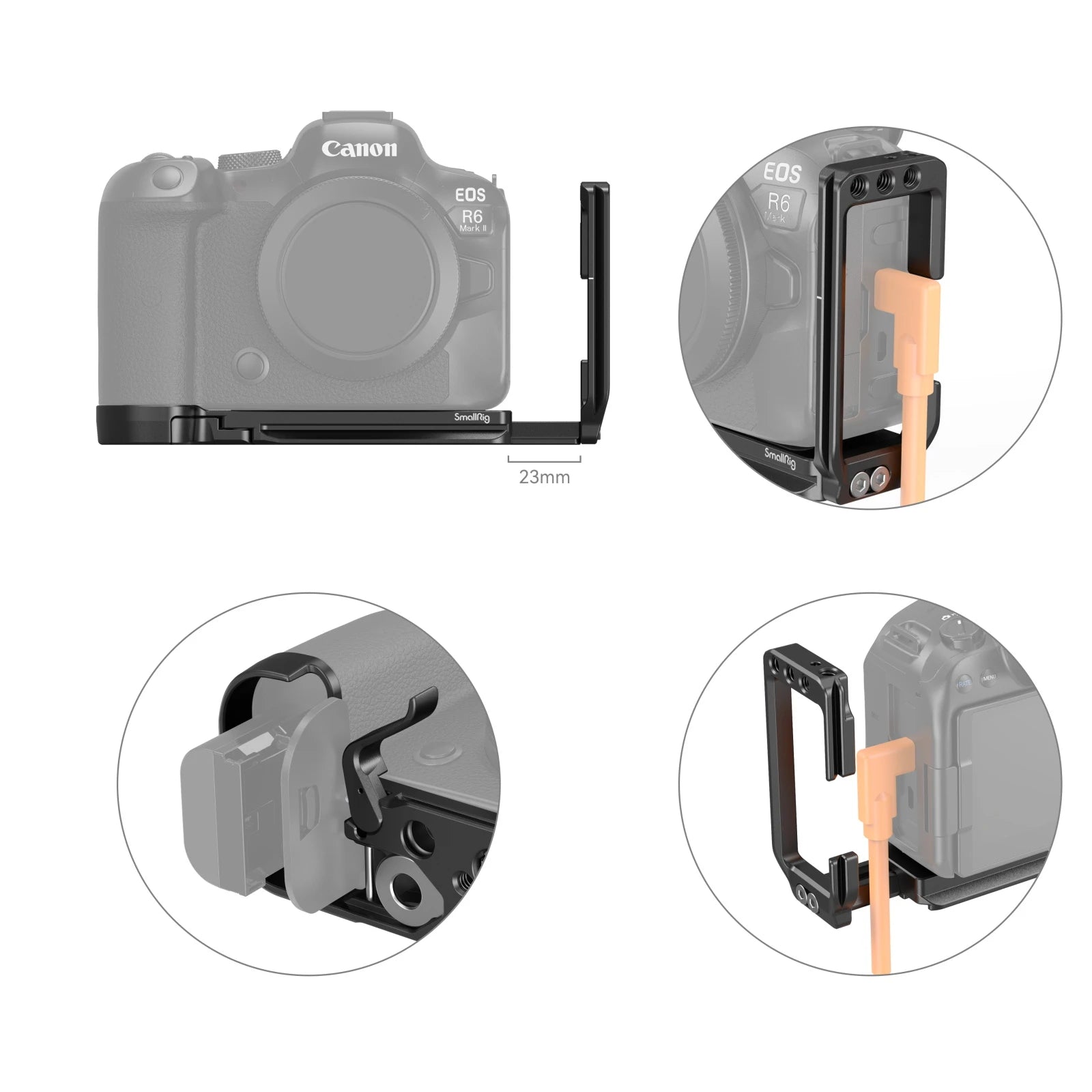 SmallRig L-Shape Mount Plate for Canon EOS R6 Mark II / R5 / R5 C / R6