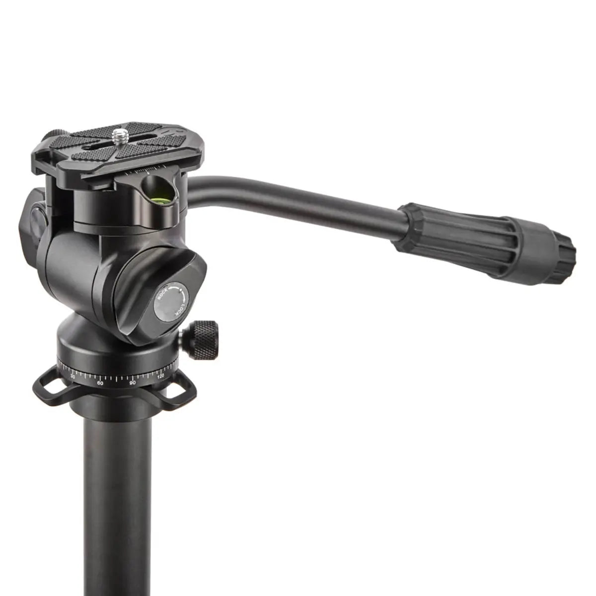 Camera tripod head on a white background