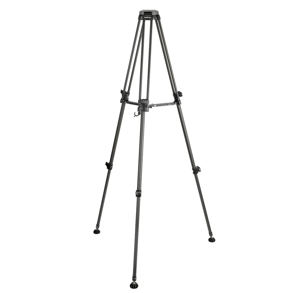 Black tripod on a white background