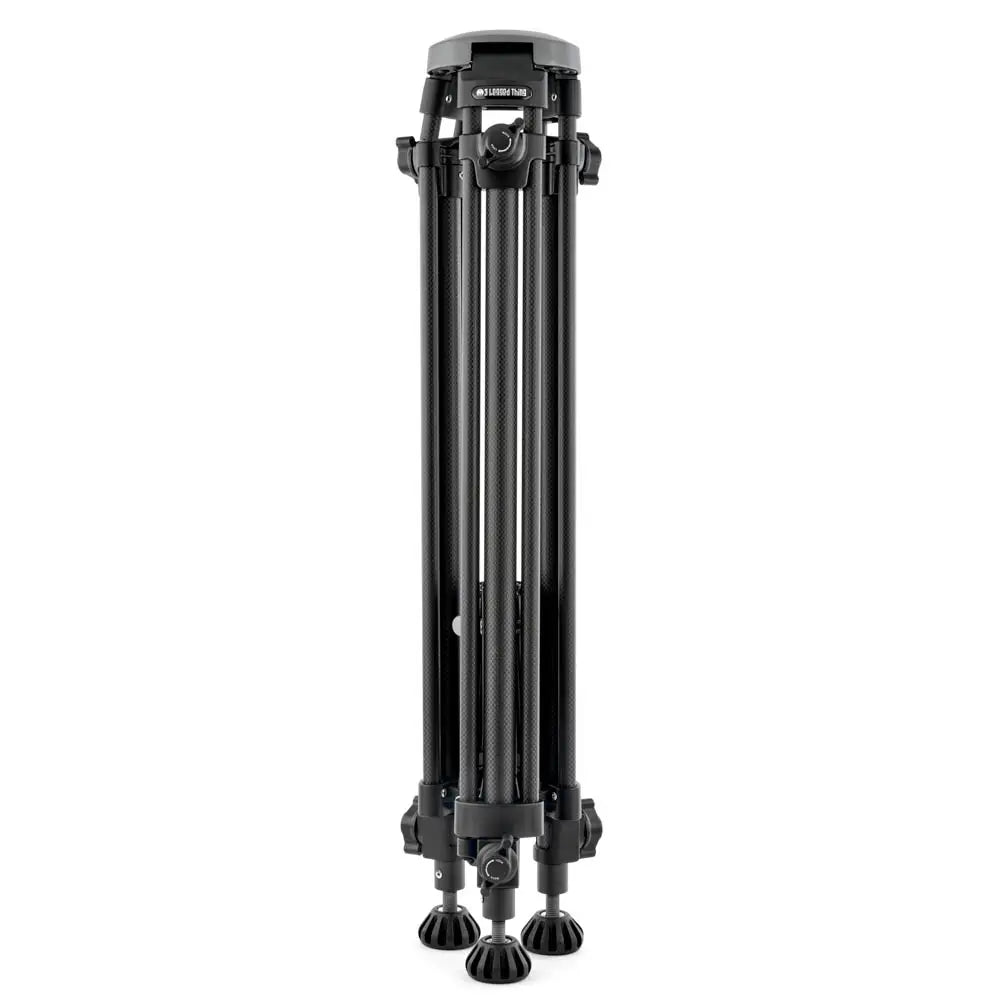 Black tripod on a white background