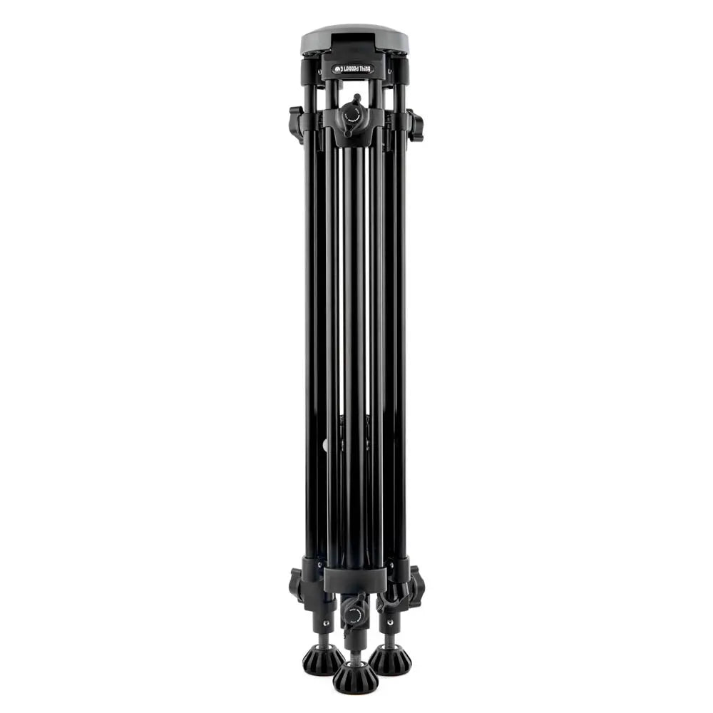 Black tripod stand on a white background