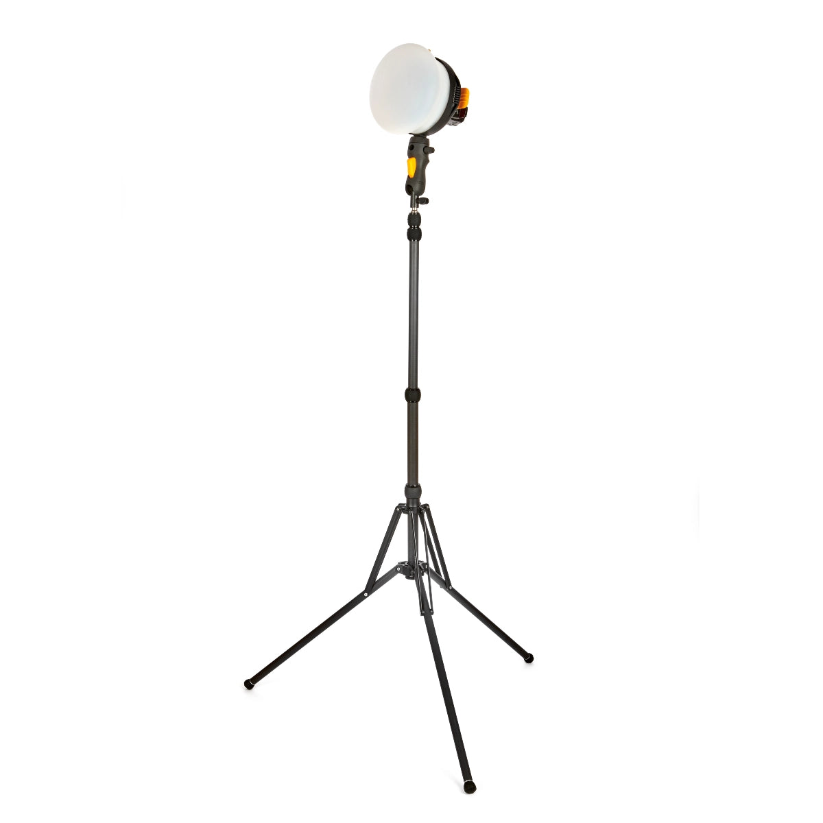 3 Legged Thing Luna Light Stand Darkness front angle with light attached