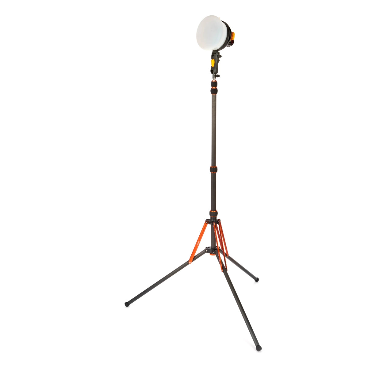 3 Legged Thing Luna Light Stand Lava front angle with light attached