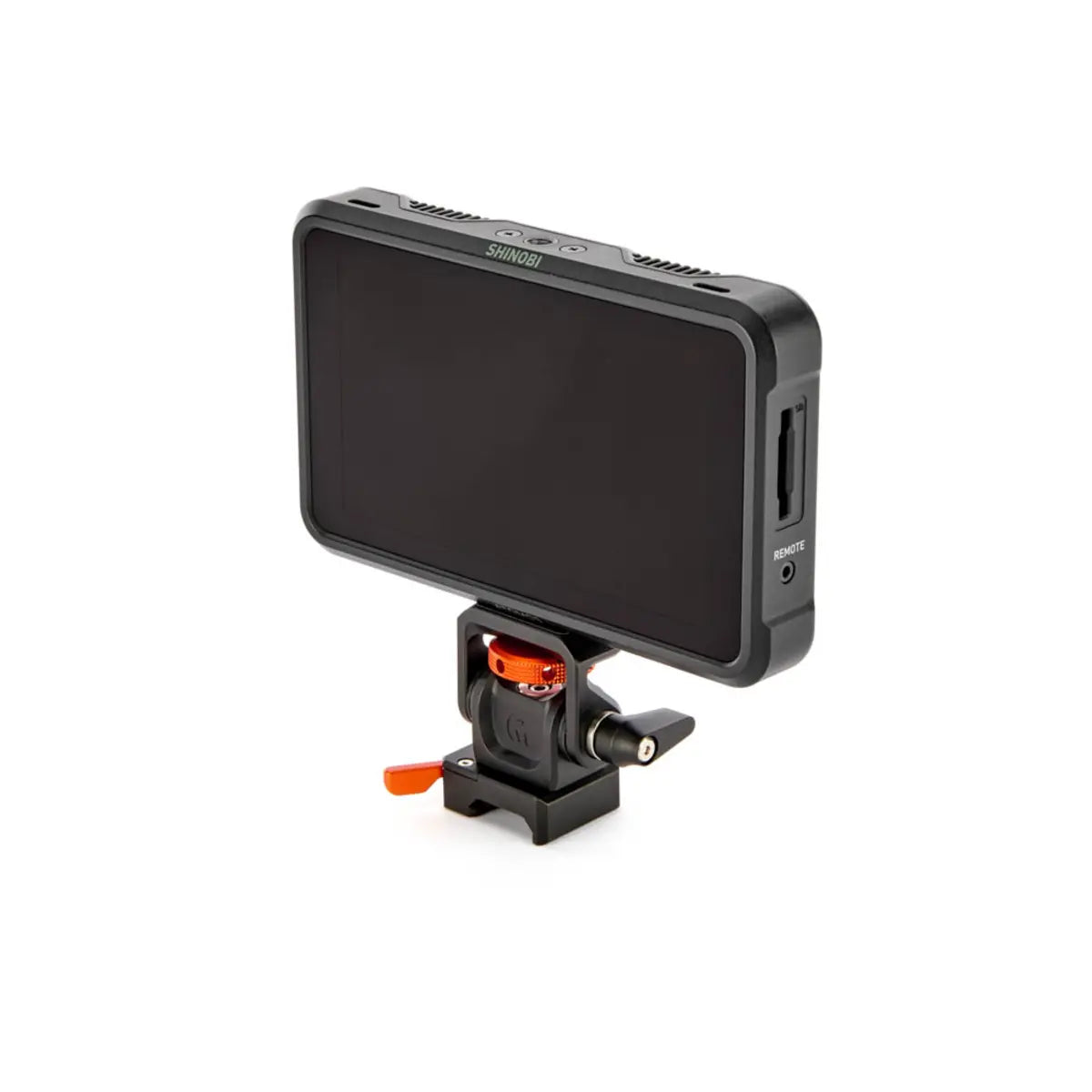 Small camera monitor with a mount on a white background