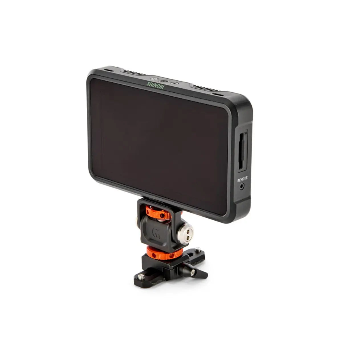 Small camera monitor with a mount on a white background