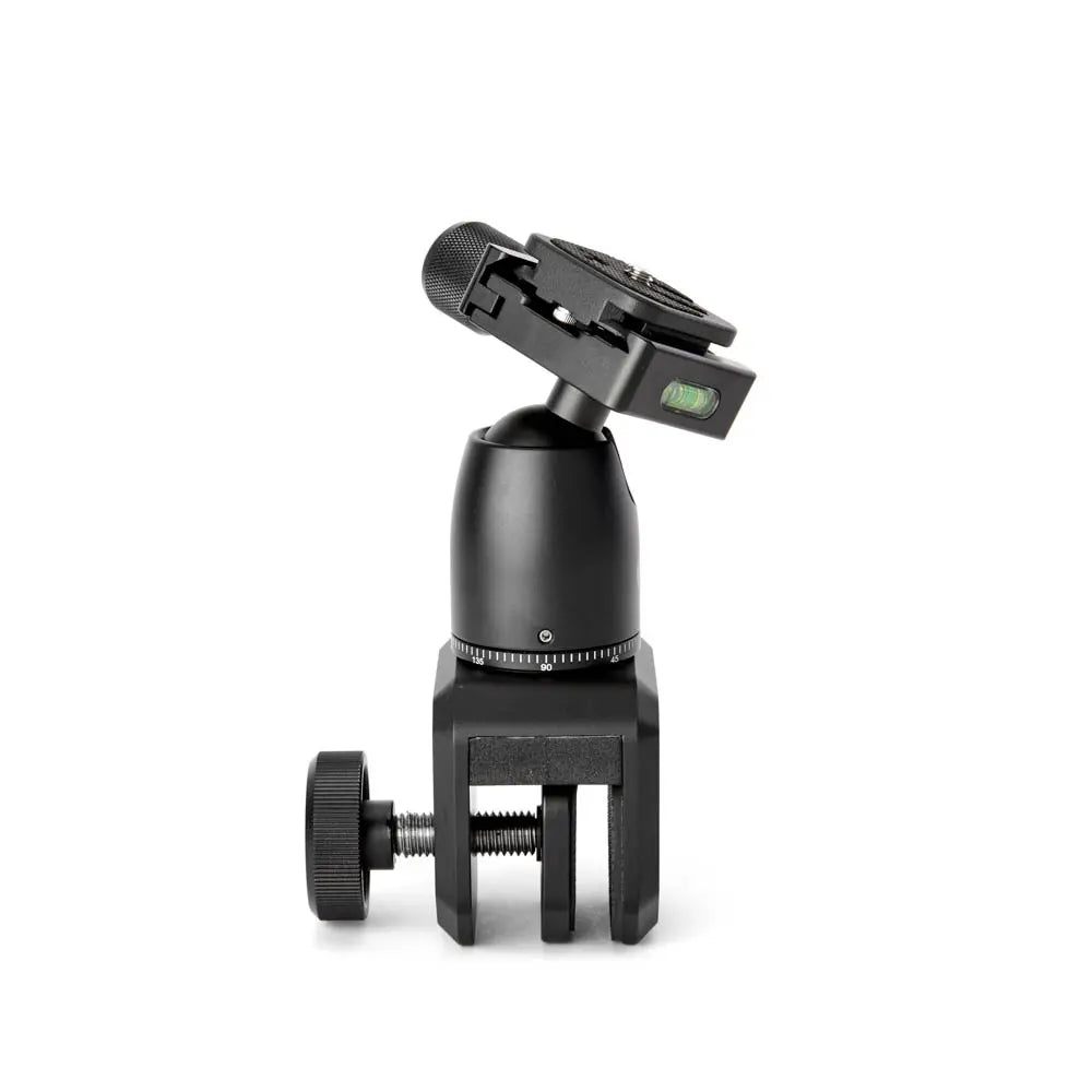 Black camera or phone mount on a white background