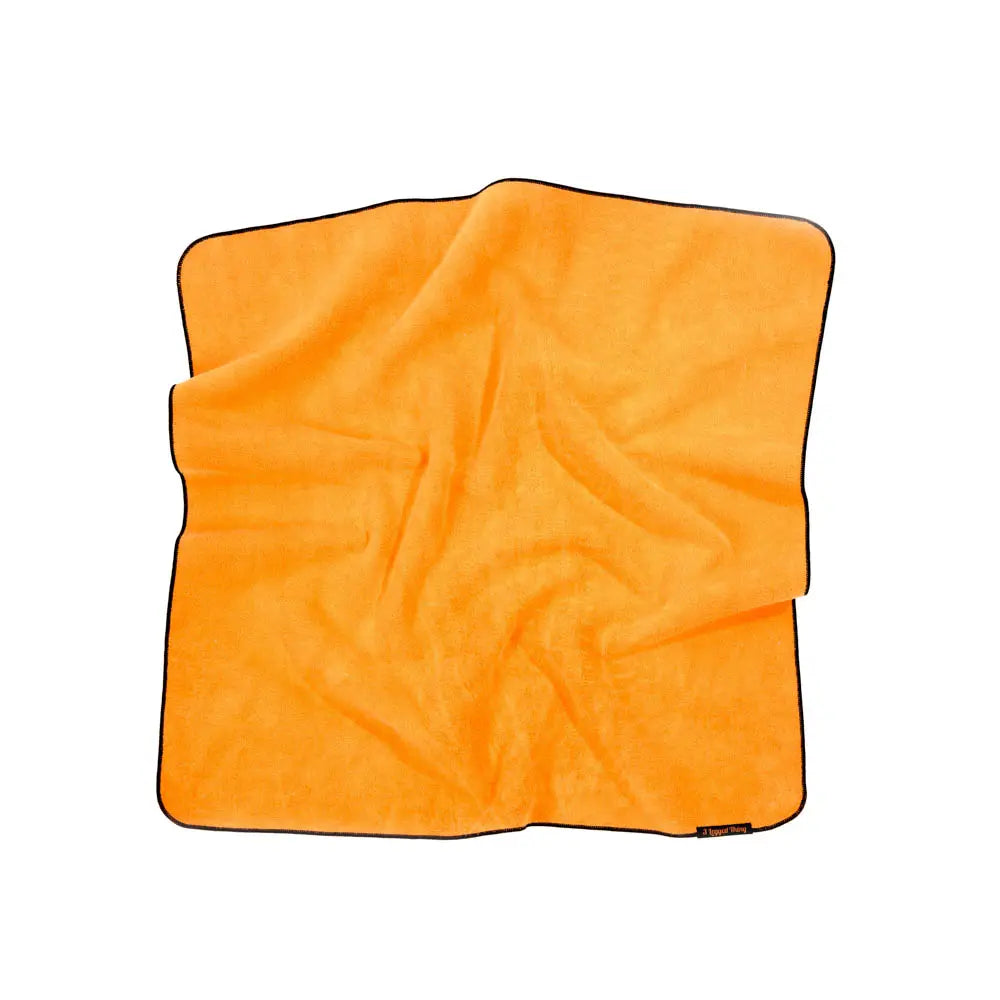 Orange towel on a white background
