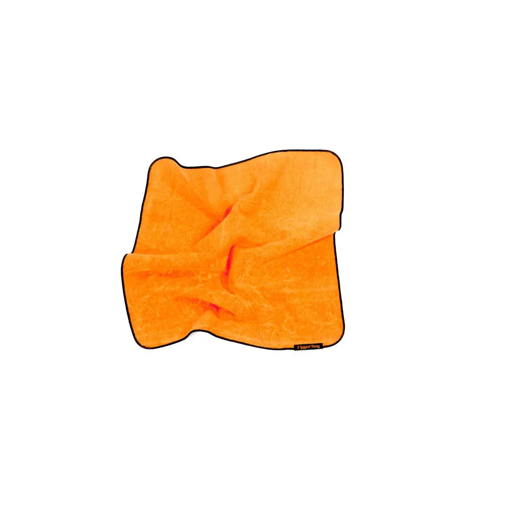 Orange towel on a white background