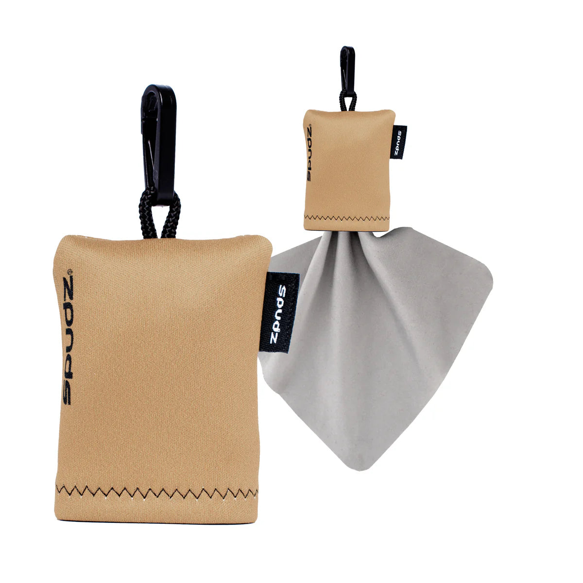 Spudz 10x10 Classic Lens Cloth In Pouch - Caramel
