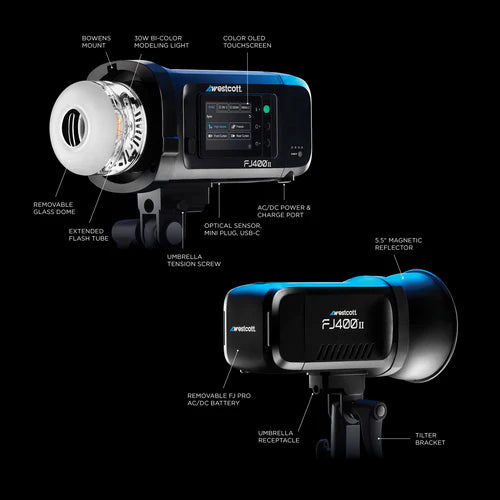 Westcott FJ400 II Strobe 1-Light Backpack Kit with FJ-X3 M Universal Wireless Trigger - (5712M)