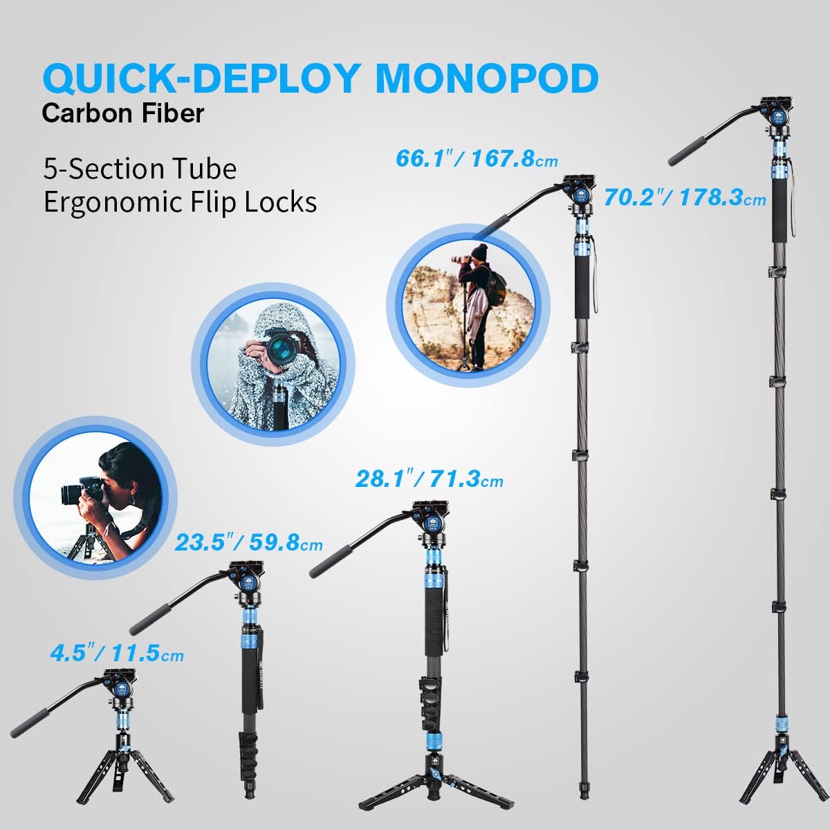 SIRUI P-325FL Monopod with VA-5 Fluid Video Head