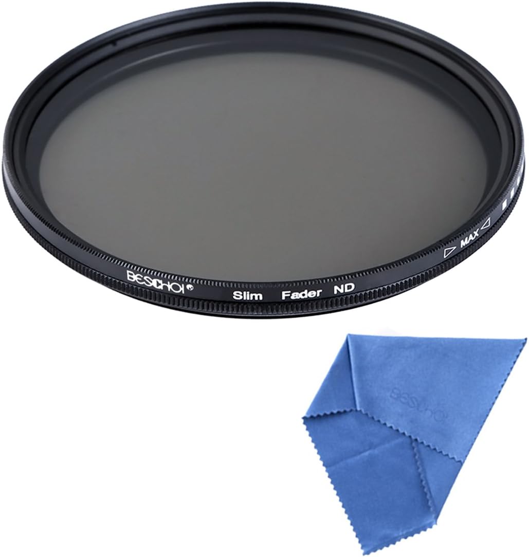 Beschoi 62mm ND Fader Variable Neutral Density Adjustable ND Filter ND2 to ND400 for Sigma Tamron Sony Alpha A57 A77 A65 Cameras