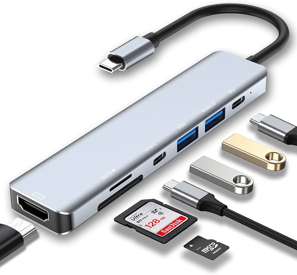 7-in-1 Universal USB3.0 USB2.0 Hub PD USB C Adapter