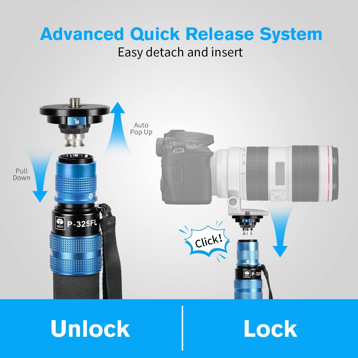 SIRUI P-325FL Monopod with VA-5 Fluid Video Head