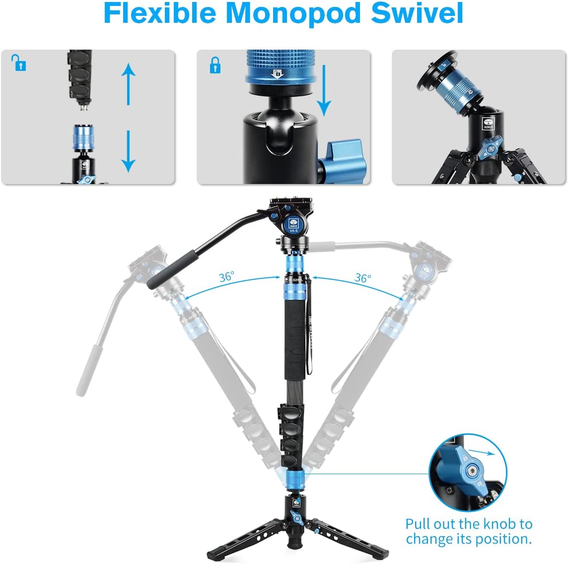 SIRUI P-325FL Monopod with VA-5 Fluid Video Head