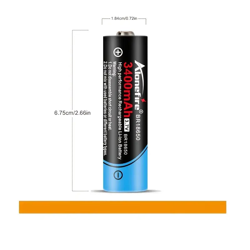 Alonefire 18650 3400mAh Batteries - 2 Pack