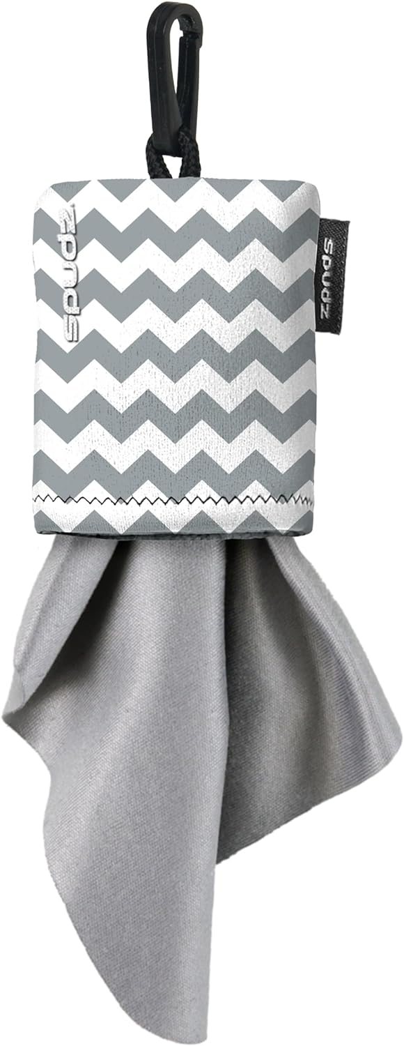 Spudz 10x10 Classic Lens Cloth In Pouch - Gray Chevron