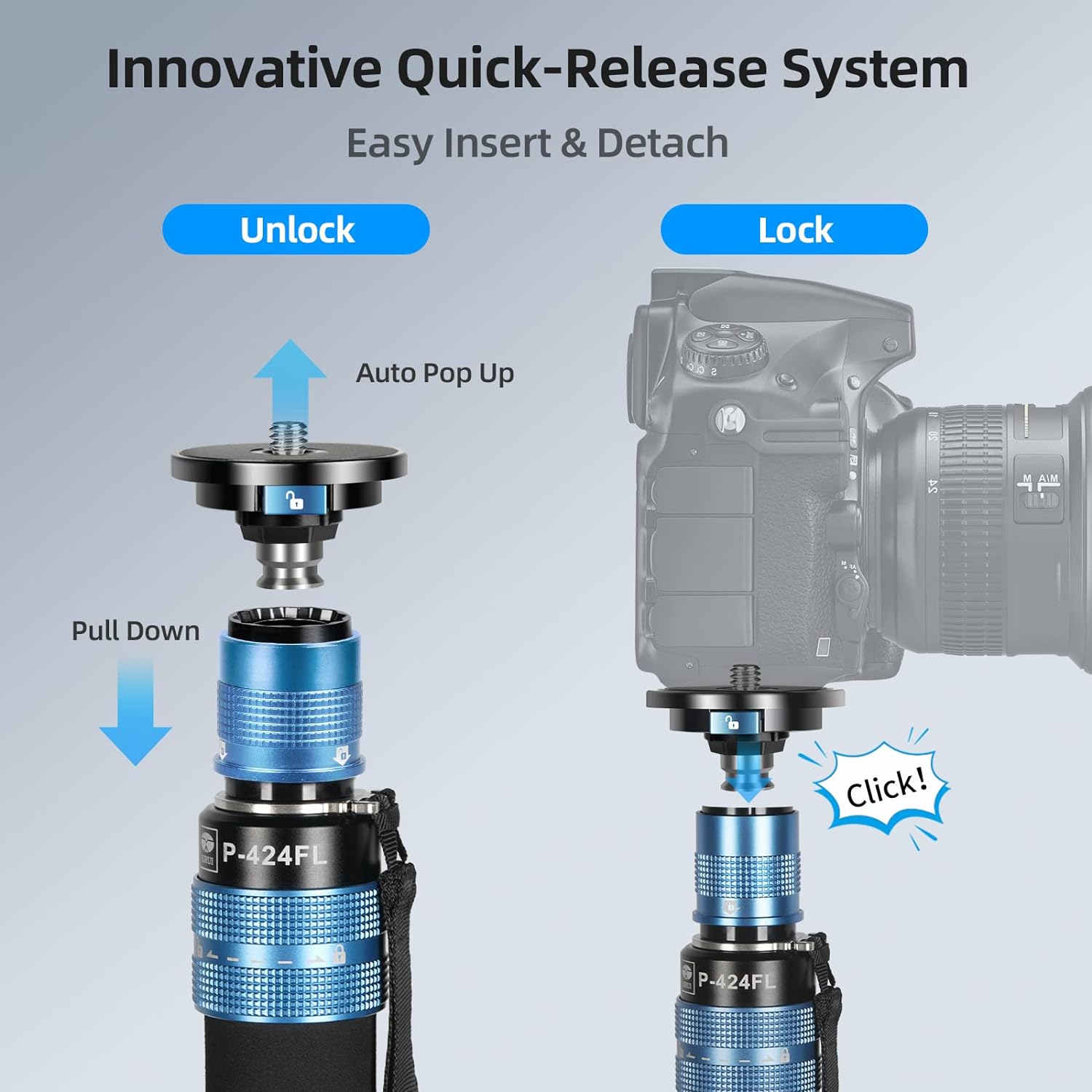 SIRUI P-424FL Carbon Fibre Monopod with VH-10 Fluid Video Head