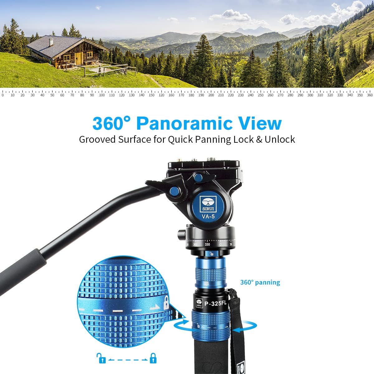 SIRUI P-325FL Monopod with VA-5 Fluid Video Head