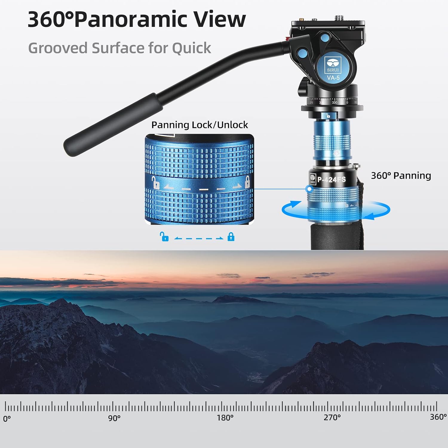 SIRUI P-424FS Carbon Fibre Monopod Kit with VA-5 Fluid Video Head