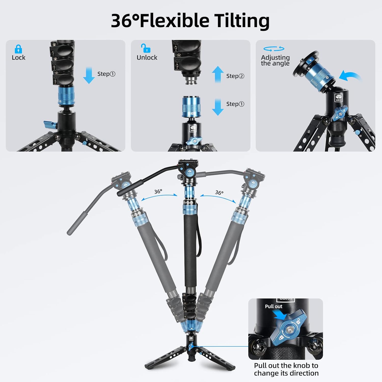 SIRUI P-424FS Carbon Fibre Monopod Kit with VA-5 Fluid Video Head