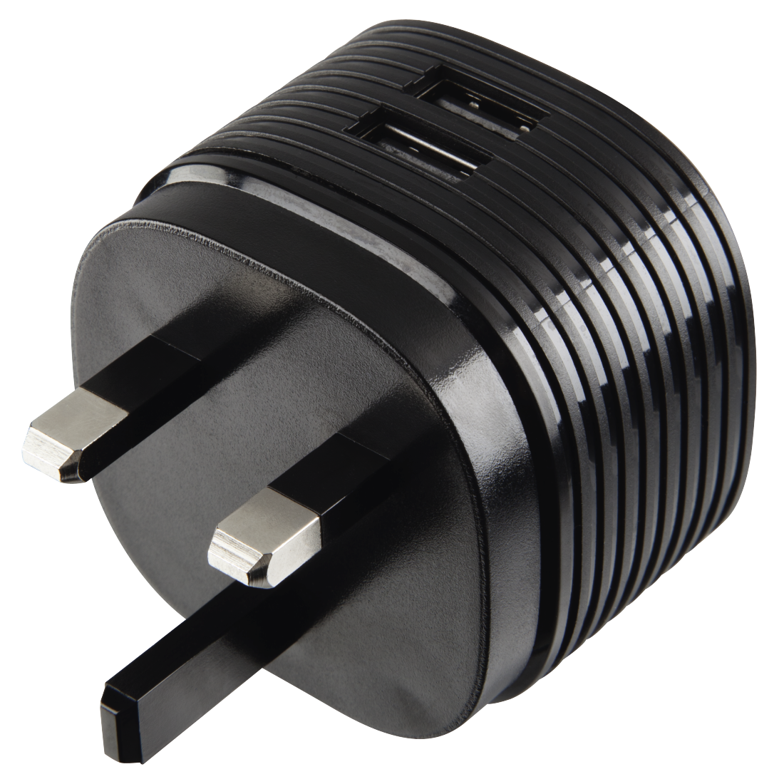 Hama Dual USB Charger, 2x USB, 2.4A with UK plug - black