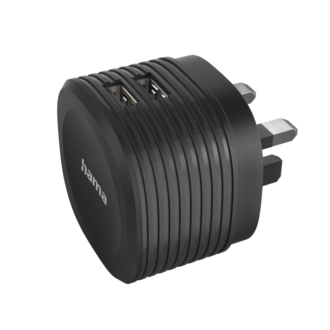Product Image of Hama Dual USB Charger, 2x USB, 2.4A with UK plug - black
