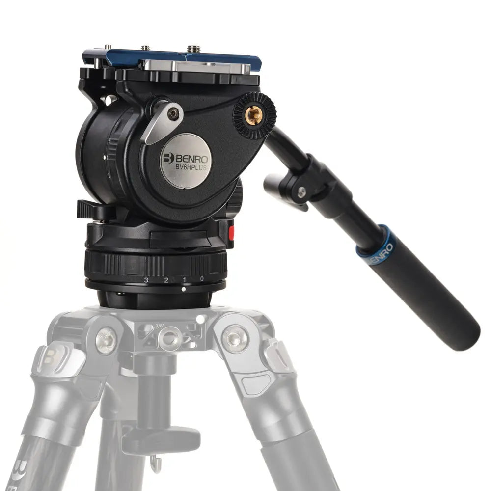 Camera tripod head with Benro logo on a white background