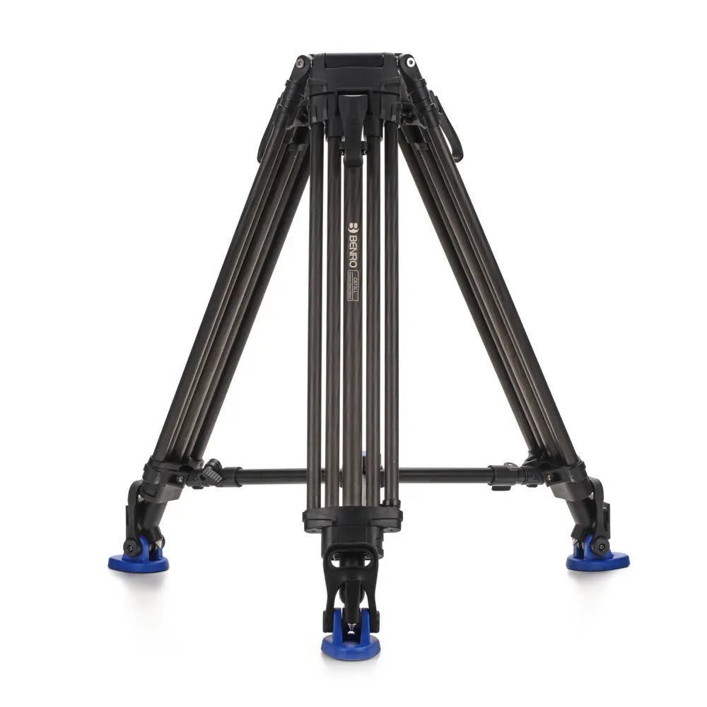 Black tripod stand on a white background