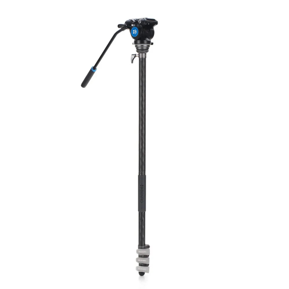 Camera monopod on a white background