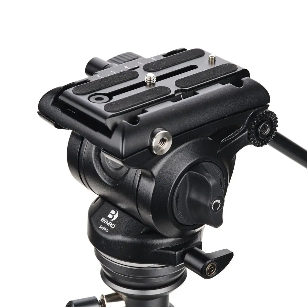 Camera tripod head with Benro logo on a white background