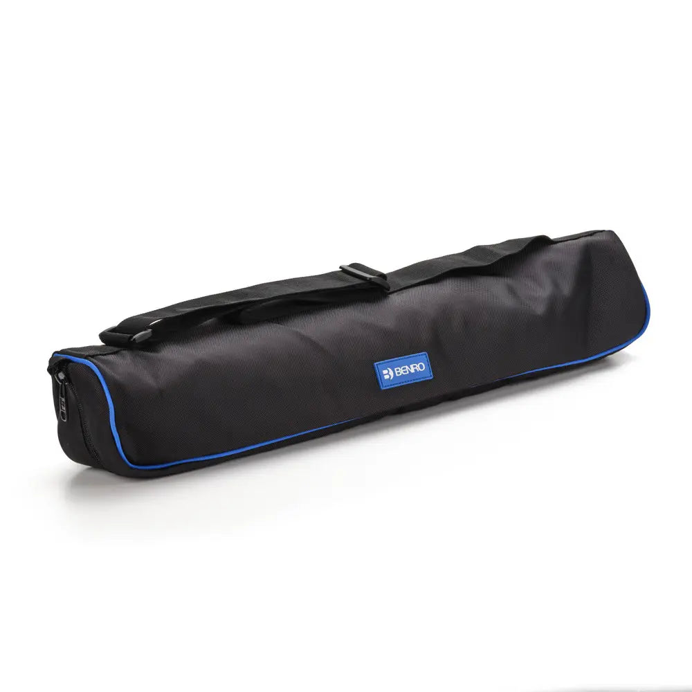 Black carrying bag with blue trim and a visible brand logo on a white background