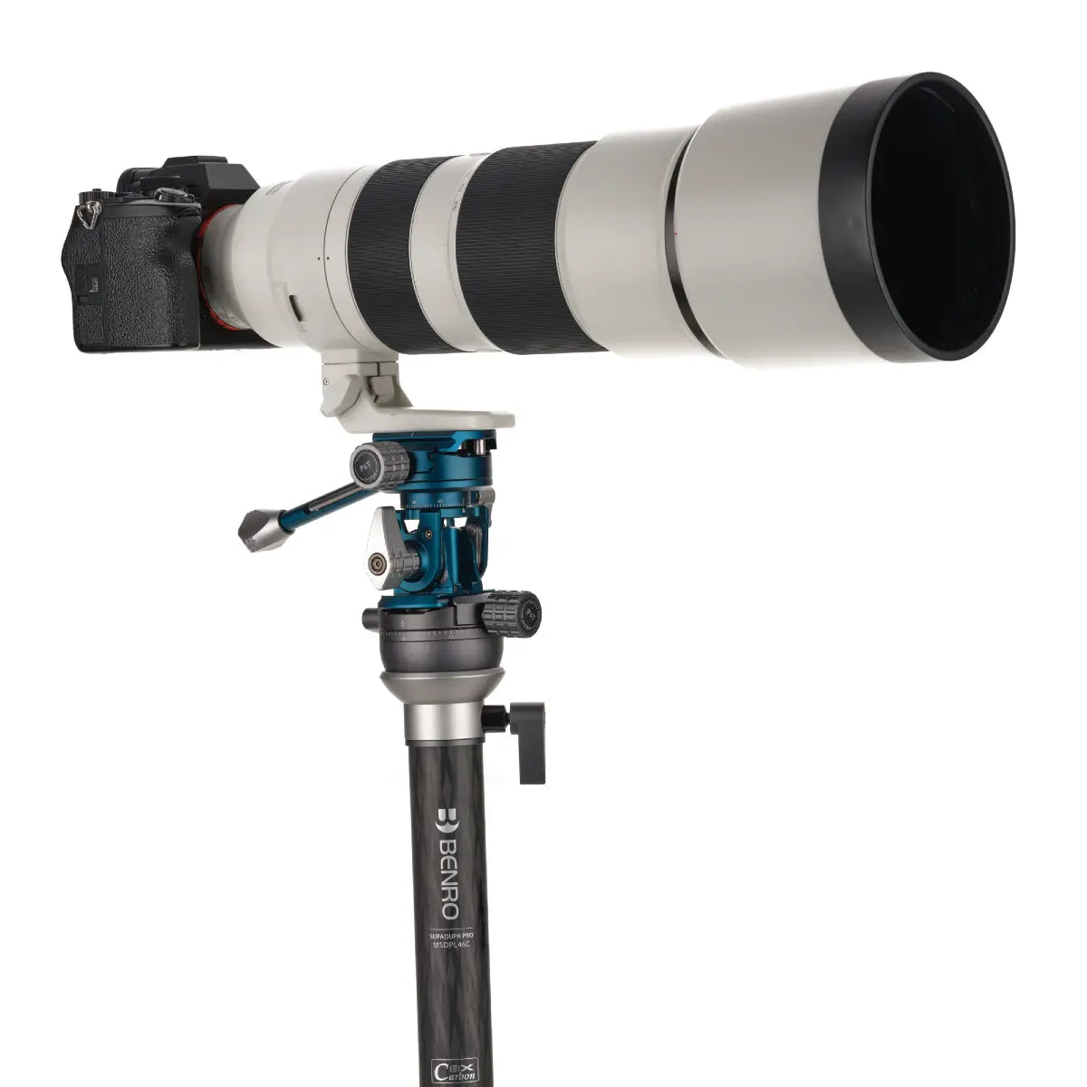 Benro TH62 Large tilt head + pan handle with camera attached