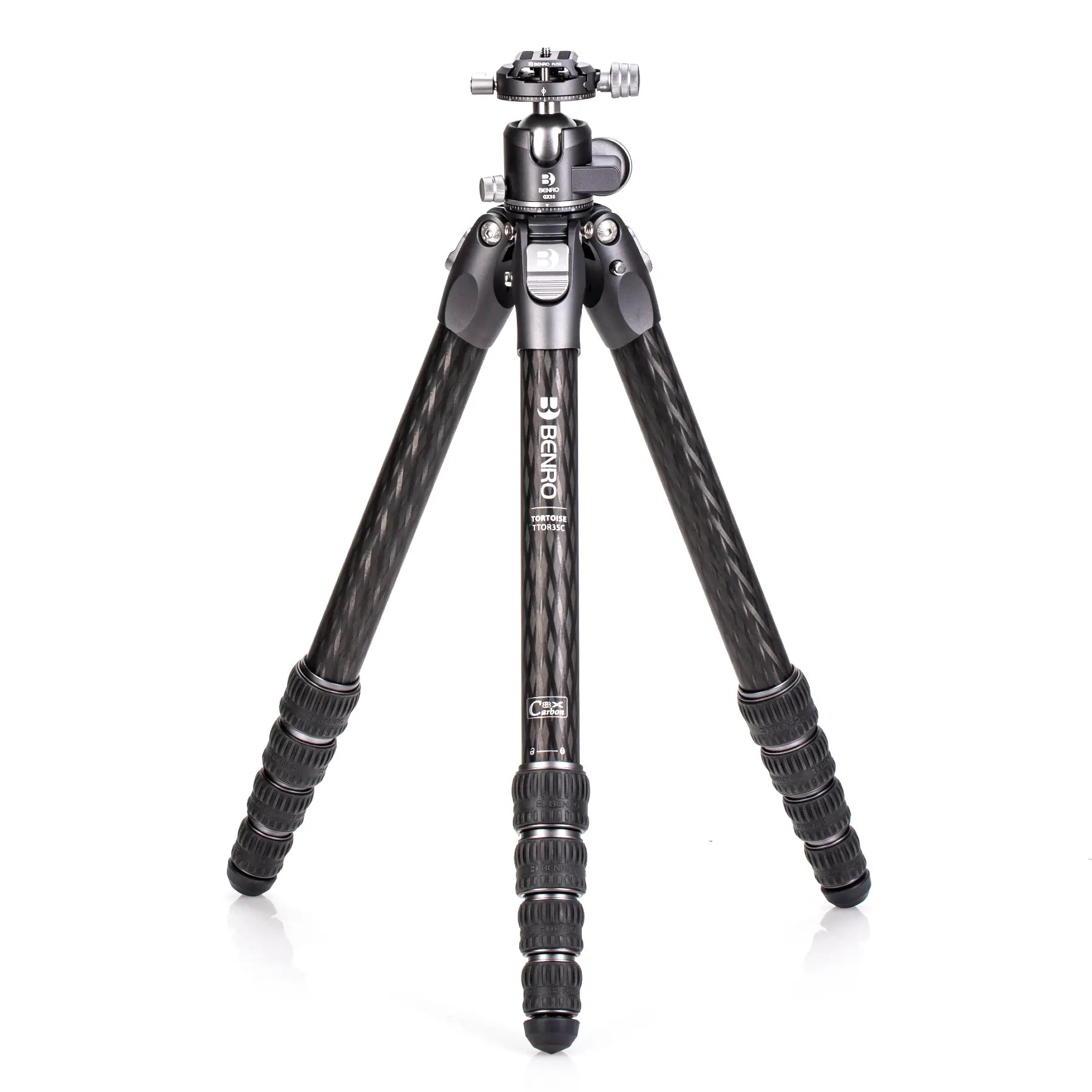 Benro Tortoise 35C Carbon Fibre Tripod with GX35 Ballhead Kit side angle with legs extended