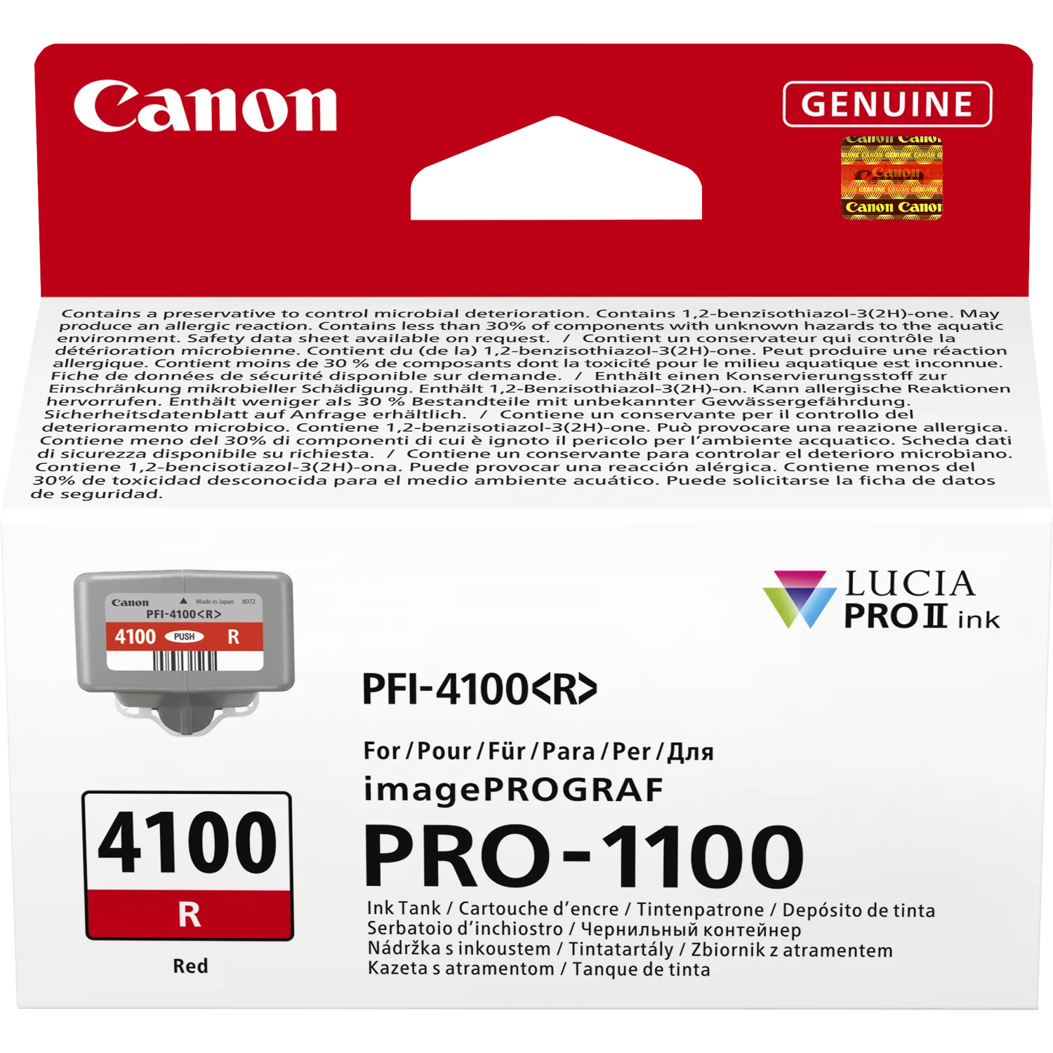Canon LUCIA PRO II PFI-4100R Red Ink Cartridge for PRO-1100 Printer