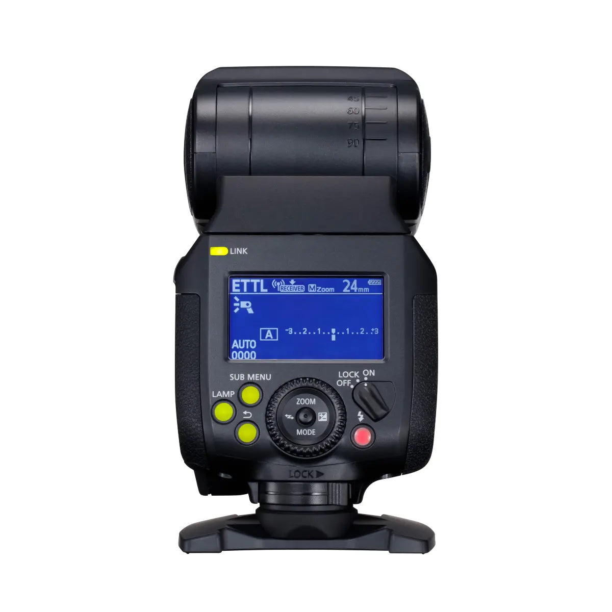 Canon Speedlite EL-1 (Ver.2) Flashgun back angle with screen on