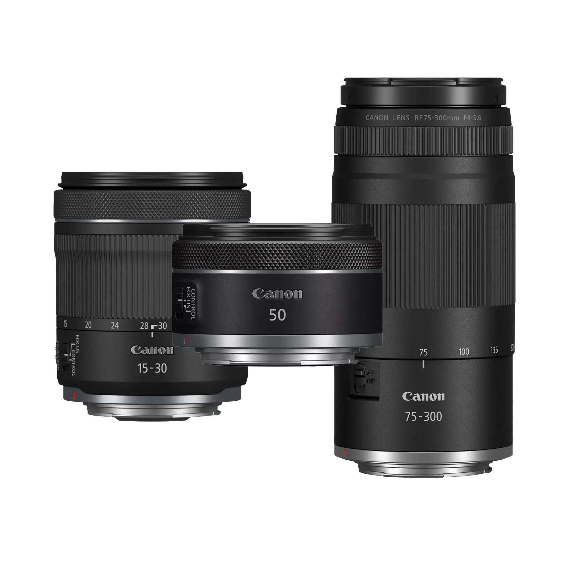 Canon Wide-Prime-Zoom bundle - Canon RF 15-30mm, RF 50mm, RF 75-300mm