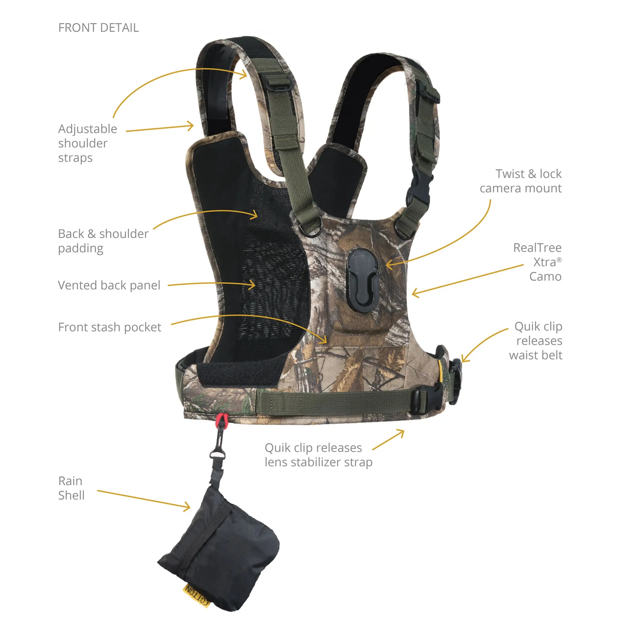 Cotton Carrier G3 Camera Harness - 1 Camera Harness - Camo