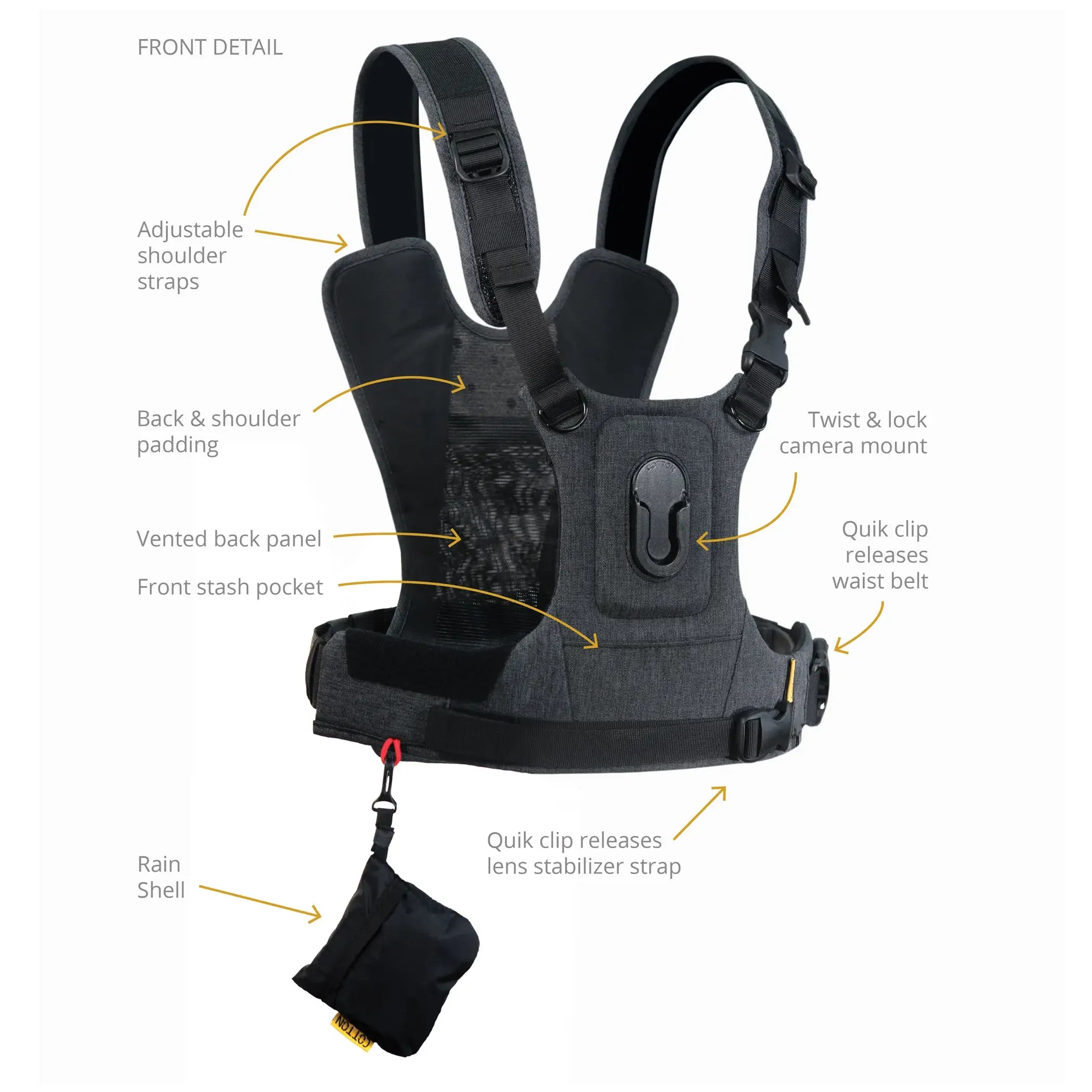 Cotton Carrier G3 Camera Harness - 1 Camera Harness - Grey