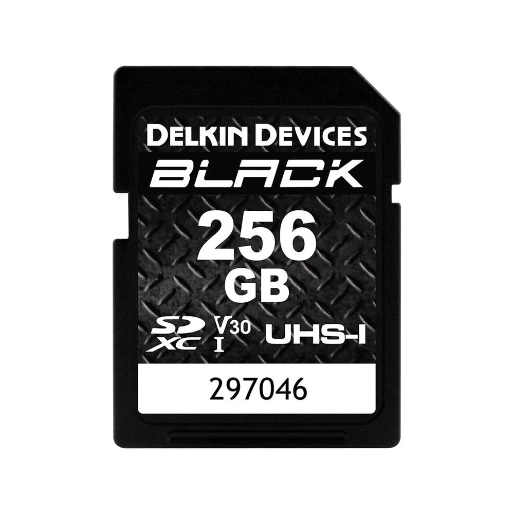 DELKIN BLACK Rugged 256GB SDXC 633X (V30) - Includes Delkin's 48-Hour Replacement Guarantee