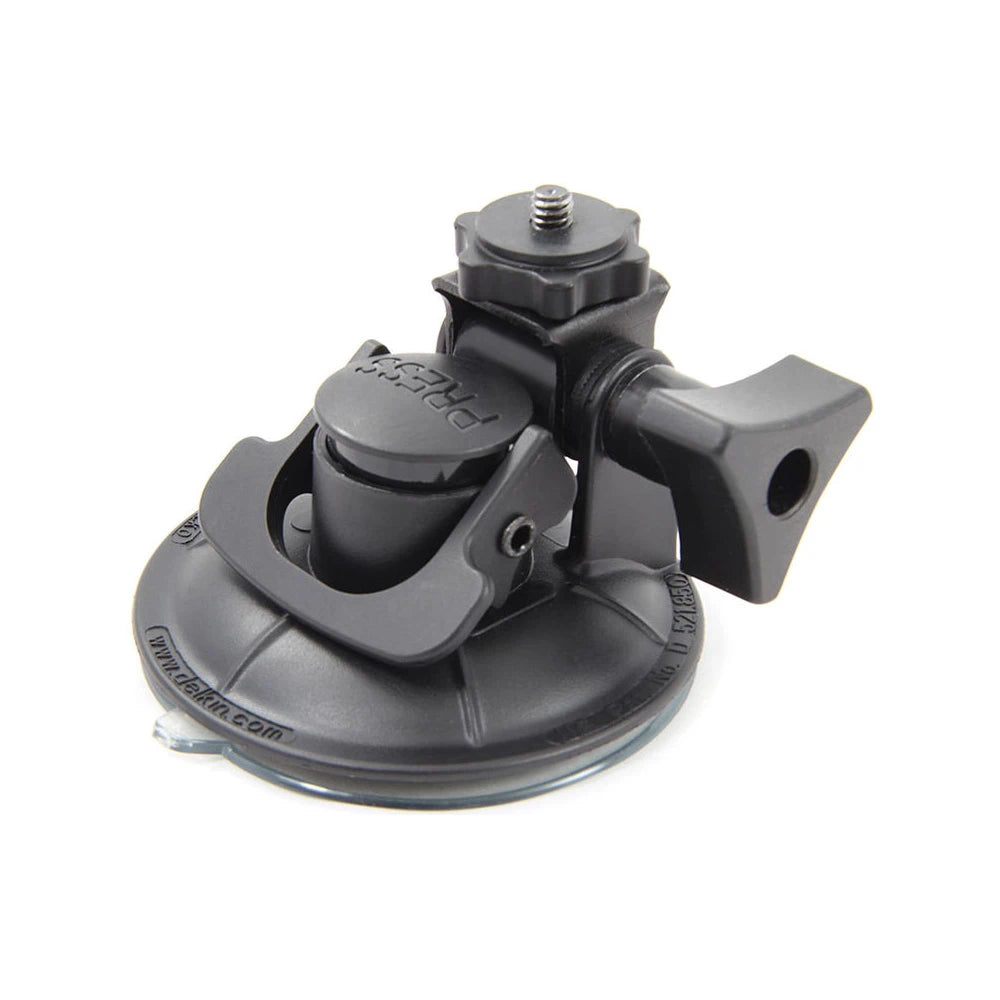 Gray suction cup mount on a white background