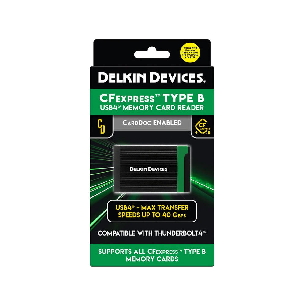 DELKIN USB 4.0/Thunderbolt CFexpress Type B Memory Card Reader w/ Type A adapter