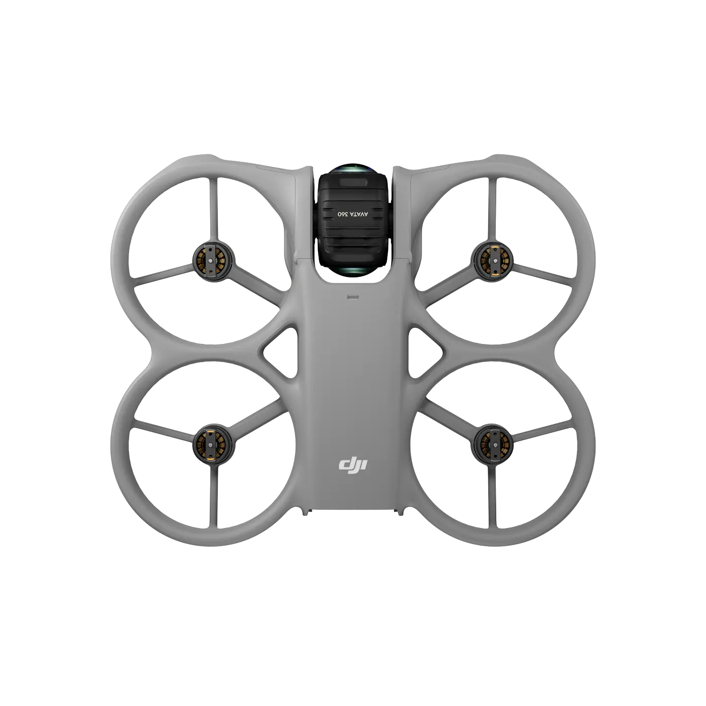 Gray drone with 'DJI' logo on a white background